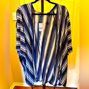 Striped denim Cardi blue XXL NWT